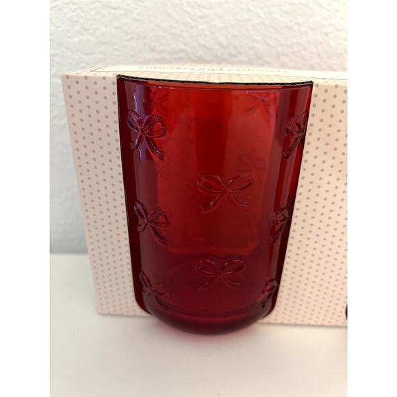 Cupcakes and Cashmere Drinkware Acrylic Set of 2 RED BOWS - Picture 3 of 3
